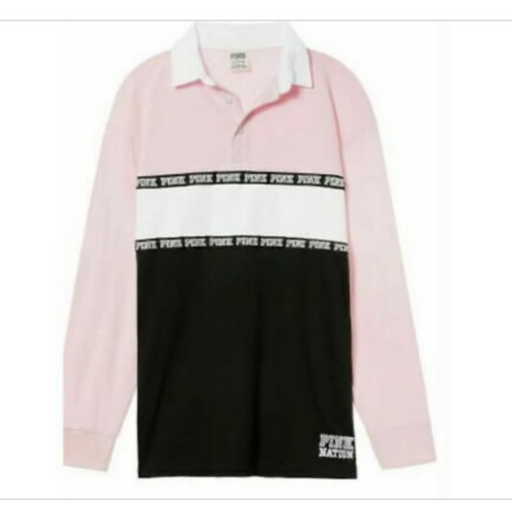 VS Pink 2018 oversized long sleeve polo shirt